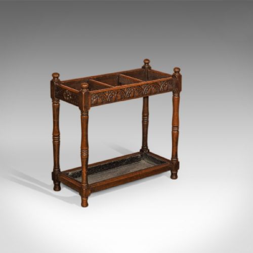 fig 1. Antique Stick Stand, Late Victorian Oak c.1890