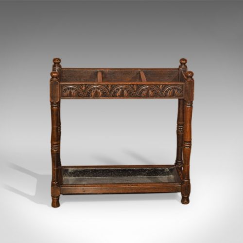 fig 2. Antique Stick Stand, Late Victorian Oak c.1890