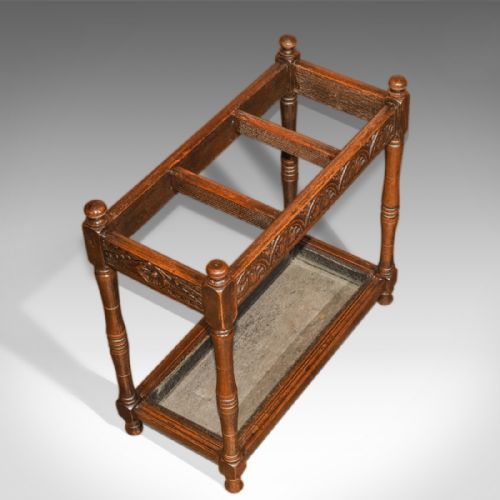 fig 3. Antique Stick Stand, Late Victorian Oak c.1890