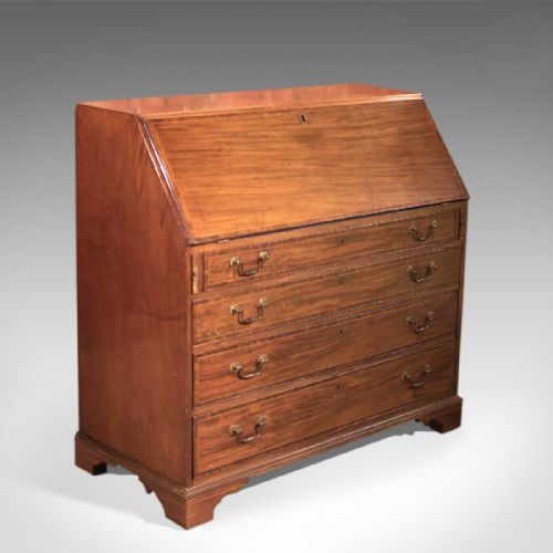 fig 1. Antique Bureau, Georgian Mahogany c.1780