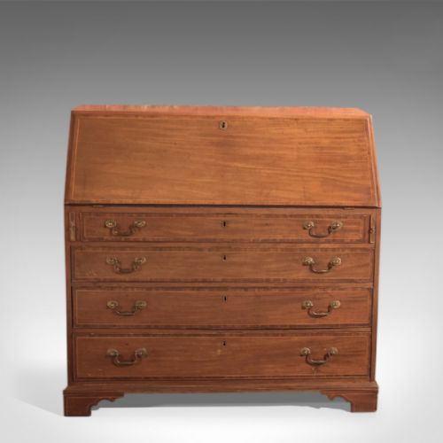 fig 2. Antique Bureau, Georgian Mahogany c.1780
