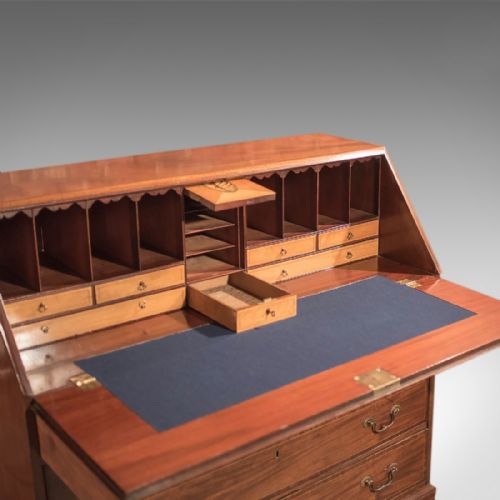 fig 3. Antique Bureau, Georgian Mahogany c.1780