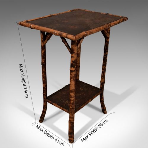 fig 2. Antique Side Lamp Table Two Tier Bamboo 19th Century Oriental Victorian c1900