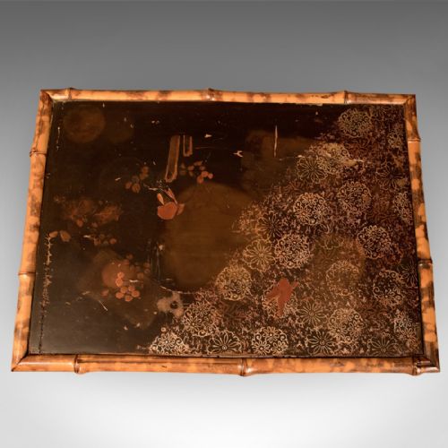 fig 3. Antique Side Lamp Table Two Tier Bamboo 19th Century Oriental Victorian c1900