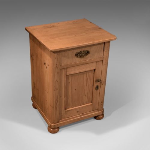 fig 1. Antique Small Cabinet Pot Cupboard or Bedside - Quality Victorian Pine c1900