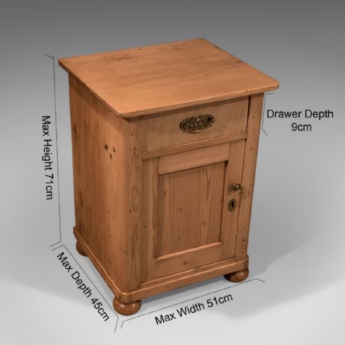 fig 2. Antique Small Cabinet Pot Cupboard or Bedside - Quality Victorian Pine c1900
