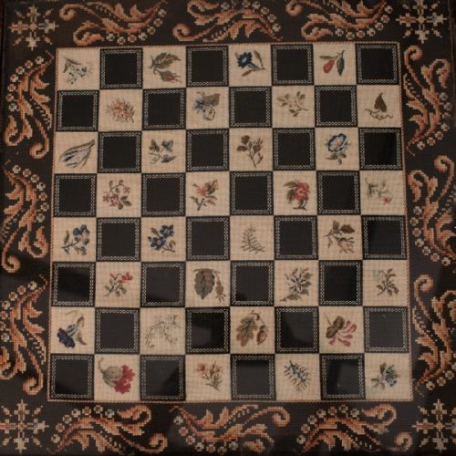fig 3. Antique Chess Board Games Table - Quality English Regency in Kingwood - c1820