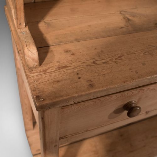 fig 3. Antique Pine Large English Victorian Country Kitchen Dresser Plate Rack c1890