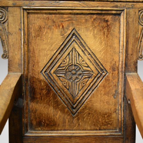 fig 3. Antique Pair of Hall Chairs, 19th Century Baronial
