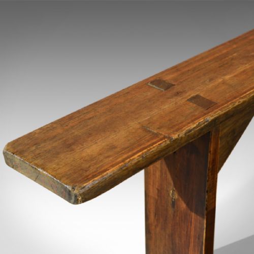 fig 2. Pair of Antique Benches, Victorian, Pine c.1900