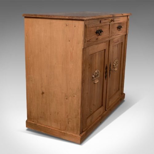 Antique French Pine Cabinet Cupboard - With Slide - C1900