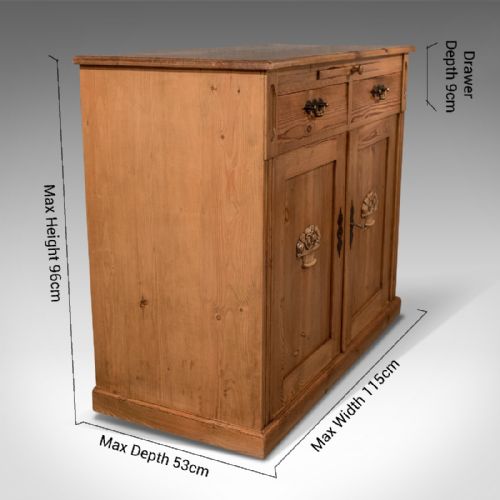 fig 1. Antique French Pine Cabinet Cupboard - With Slide - c1900