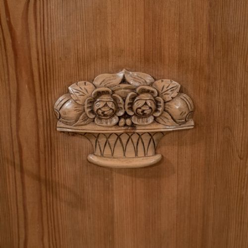 fig 3. Antique French Pine Cabinet Cupboard - With Slide - c1900