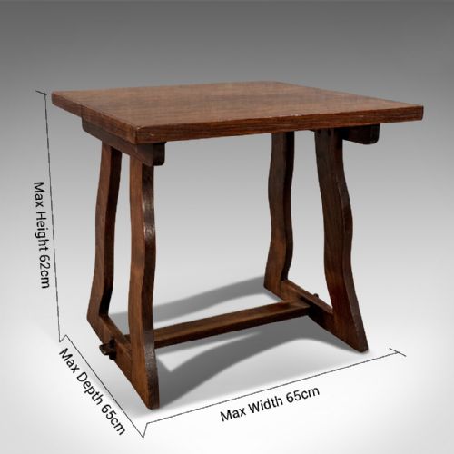 fig 1. Antique Edwardian Oak Side Lamp Table 25