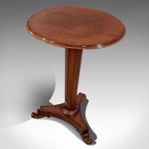 Antique English Regency Quality Mahogany Wine Lamp Tripod Table C1830