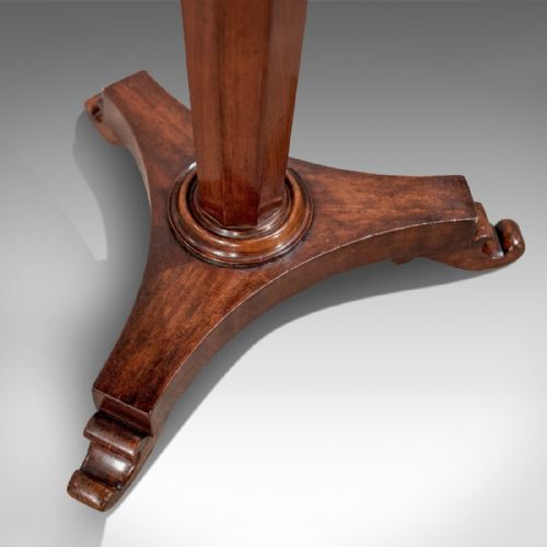 fig 2. Antique English Regency Quality Mahogany Wine Lamp Tripod Table c1830