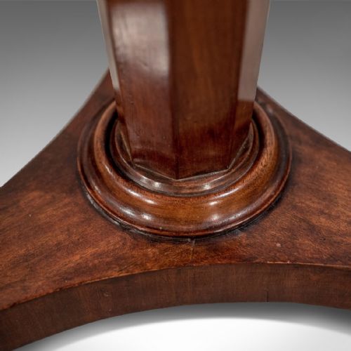 fig 3. Antique English Regency Quality Mahogany Wine Lamp Tripod Table c1830