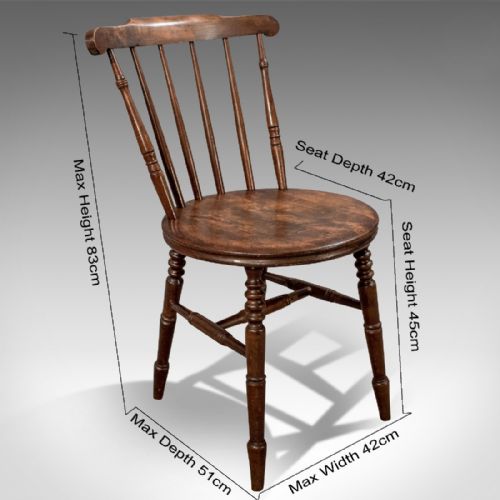 fig 1. Antique Pair of Kitchen Dining Windsor Chairs Quality Dark English Beech c1900