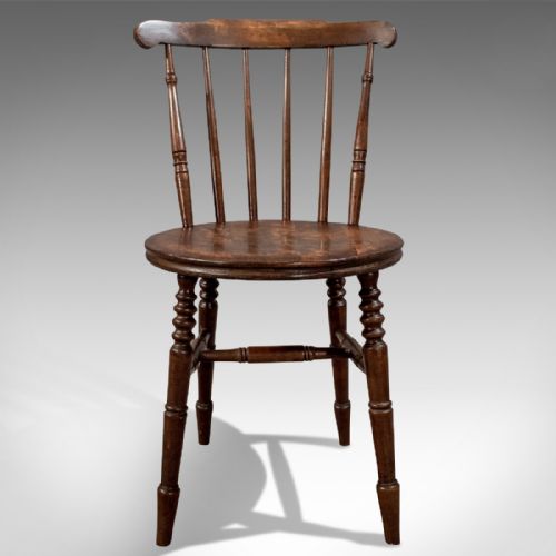 fig 2. Antique Pair of Kitchen Dining Windsor Chairs Quality Dark English Beech c1900