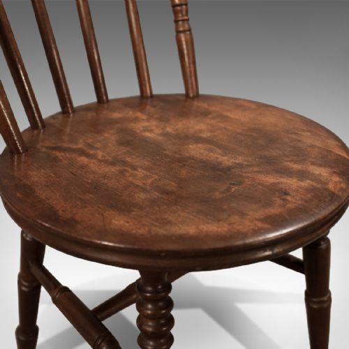 fig 3. Antique Pair of Kitchen Dining Windsor Chairs Quality Dark English Beech c1900