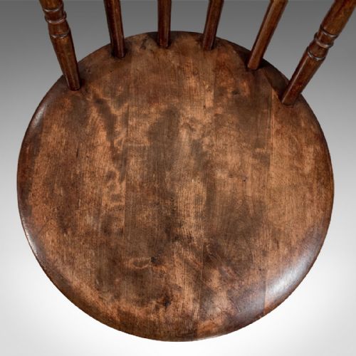 fig 4. Antique Pair of Kitchen Dining Windsor Chairs Quality Dark English Beech c1900
