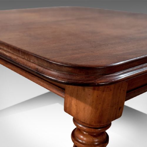 fig 3. Antique Early Victorian Dining Table Quality Reeded Legs 4' x 4' Extending c1850
