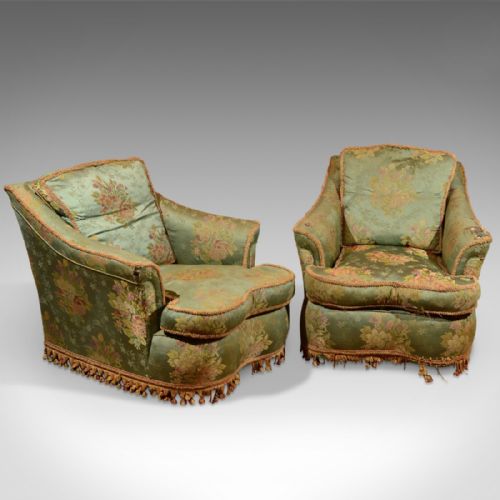Pair of Antique Armchairs, Edwardian C.1910