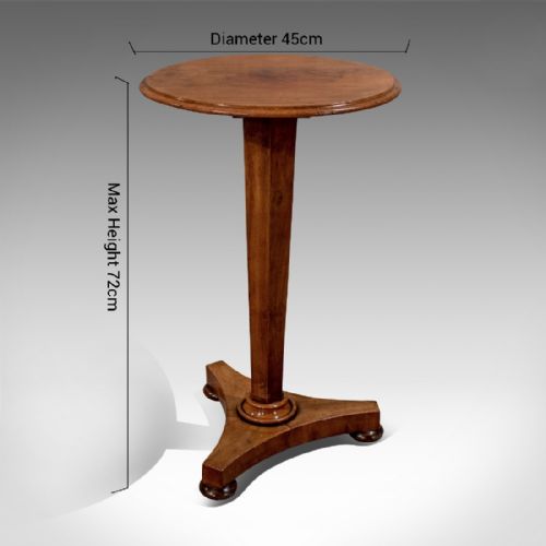 fig 1. Antique Wine Side Lamp Table English Regency Quality Flame Mahogany c1820