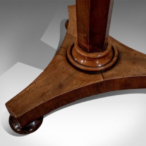 fig 3. Antique Wine Side Lamp Table English Regency Quality Flame Mahogany c1820