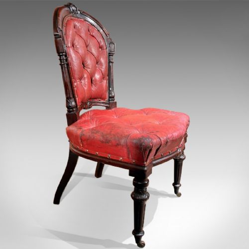 fig 1. Regency Red Leather Antique Library Chair, c.1830