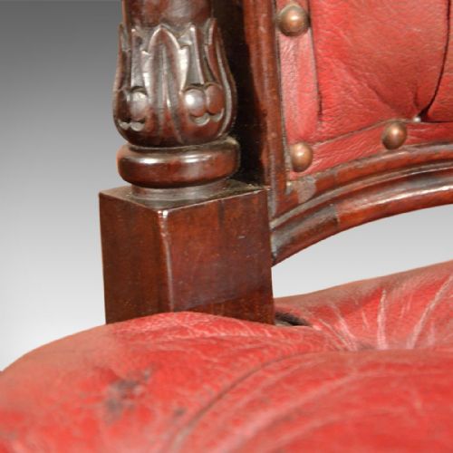 fig 5. Regency Red Leather Antique Library Chair, c.1830