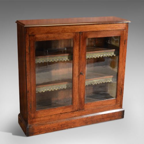 Antique Bookcase Victorian Glazed Display Cabinet