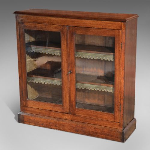 fig 1. Antique Bookcase Victorian Glazed Display Cabinet