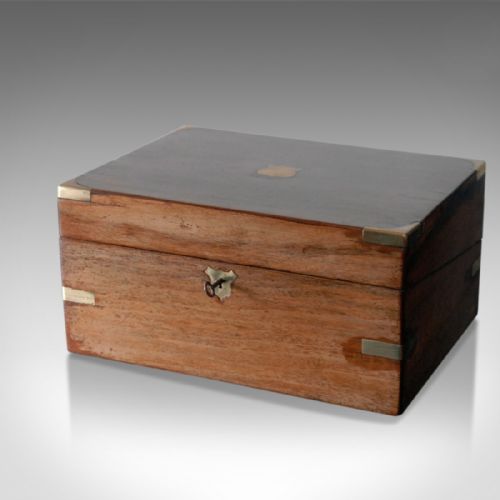 fig 1. Antique Writing Slope, Georgian Walnut c.1810