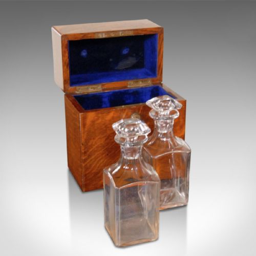 Antique Pair of Glass Decanters Victorian C.1895