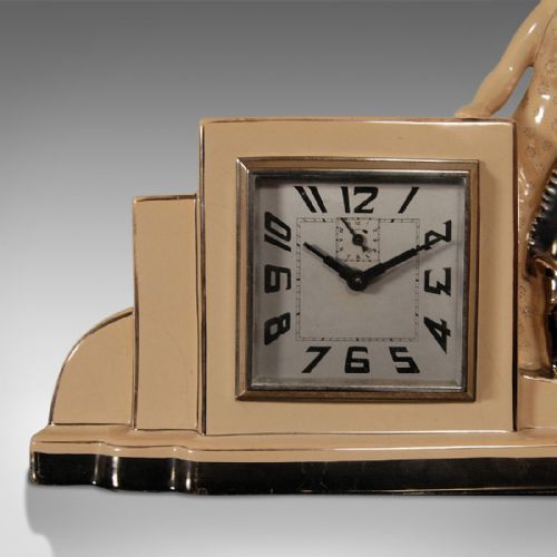 fig 3. Art Deco Clock and Garnitures, French Odyv Timepiece, Working with Alarm