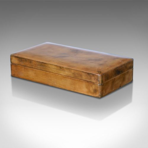 fig 2. Mid Century Leather Card Box, Liberty of London, Vintage Case Desk Writing Cigar