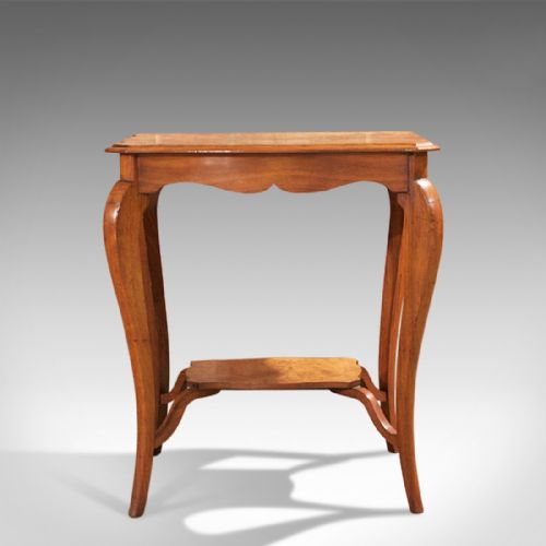 fig 1. Antique English Burr Walnut Two Tier Side Table c.1900