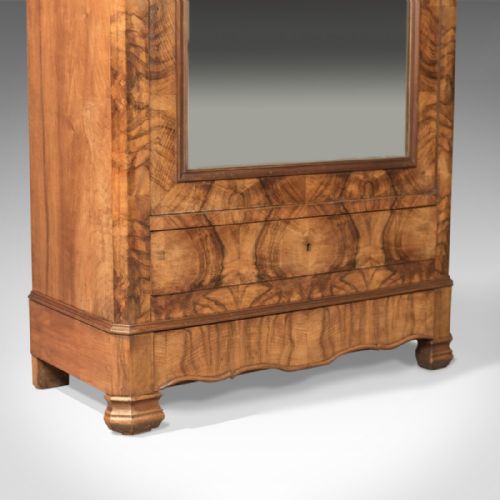 fig 2. French Antique Armoire, 19th Century Wardrobe Burr Walnut