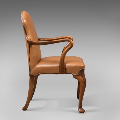 fig 2. Antique Pair of Armchairs, Edwardian Leather Chairs
