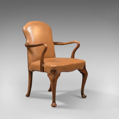 fig 3. Antique Pair of Armchairs, Edwardian Leather Chairs