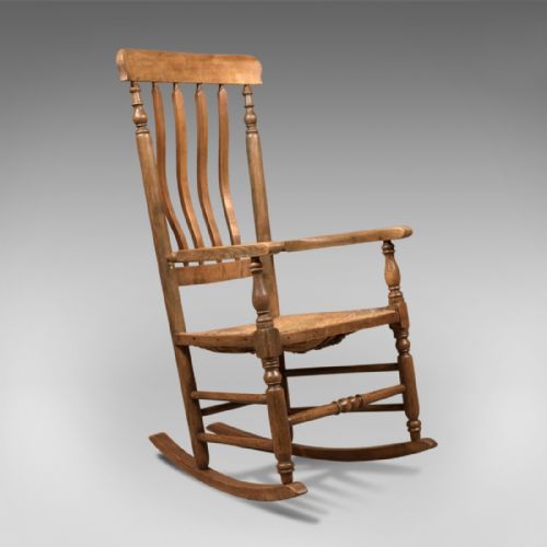 Antique Rocking Chair, Georgian Oak and Ash