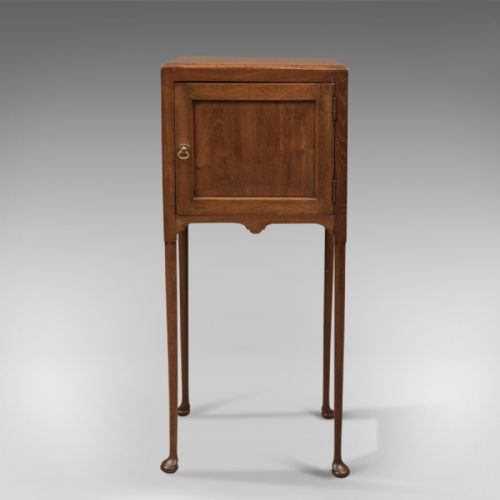 fig 1. Antique Bedside Cabinet, Georgian Pot Cupboard Nightstand