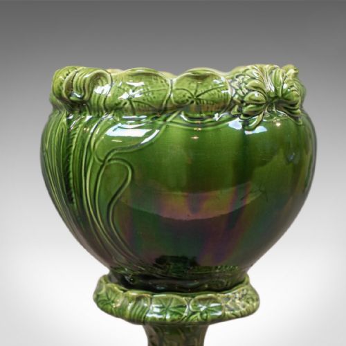 fig 2. Antique Jardiniere, Victorian Majolica Plant Stand