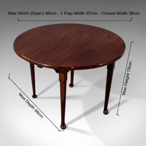 fig 1. Antique English Georgian Drop Leaf Dining or Centre Table Fine Mahogany c1780