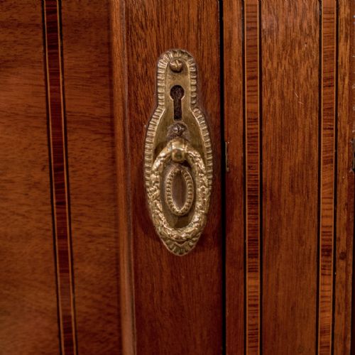 fig 4. Antique English Edwardian Cabinet Storage Cupboard 3' Wide - In Mahogany c1910