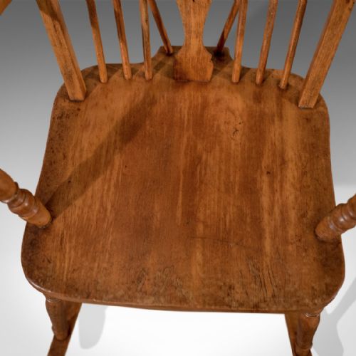 fig 2. Antique Windsor Rocking Wheel back Country Chair Edwardian c1910