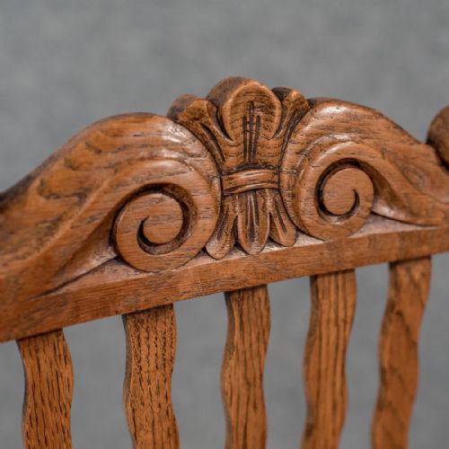 fig 1. Antique Pair of Oak Barley Twist Dining Side Chairs Quality Edwardian c1910