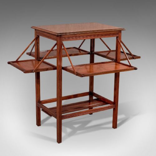 Antique Edwardian Butlers Serving Tea Table English Walnut C1910