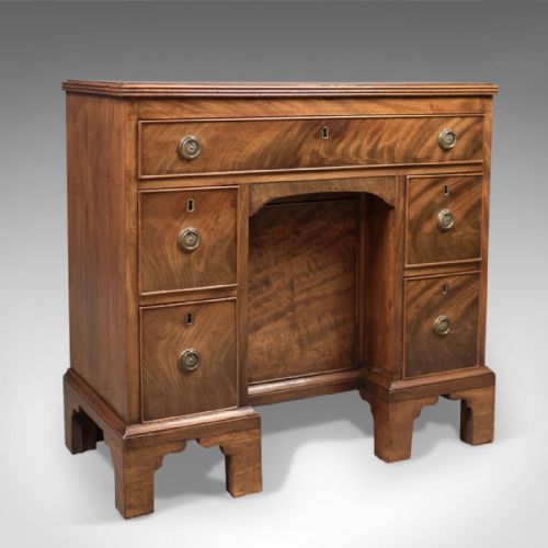 Antique Kneehole Desk, Victorian Knee Hole C.1870